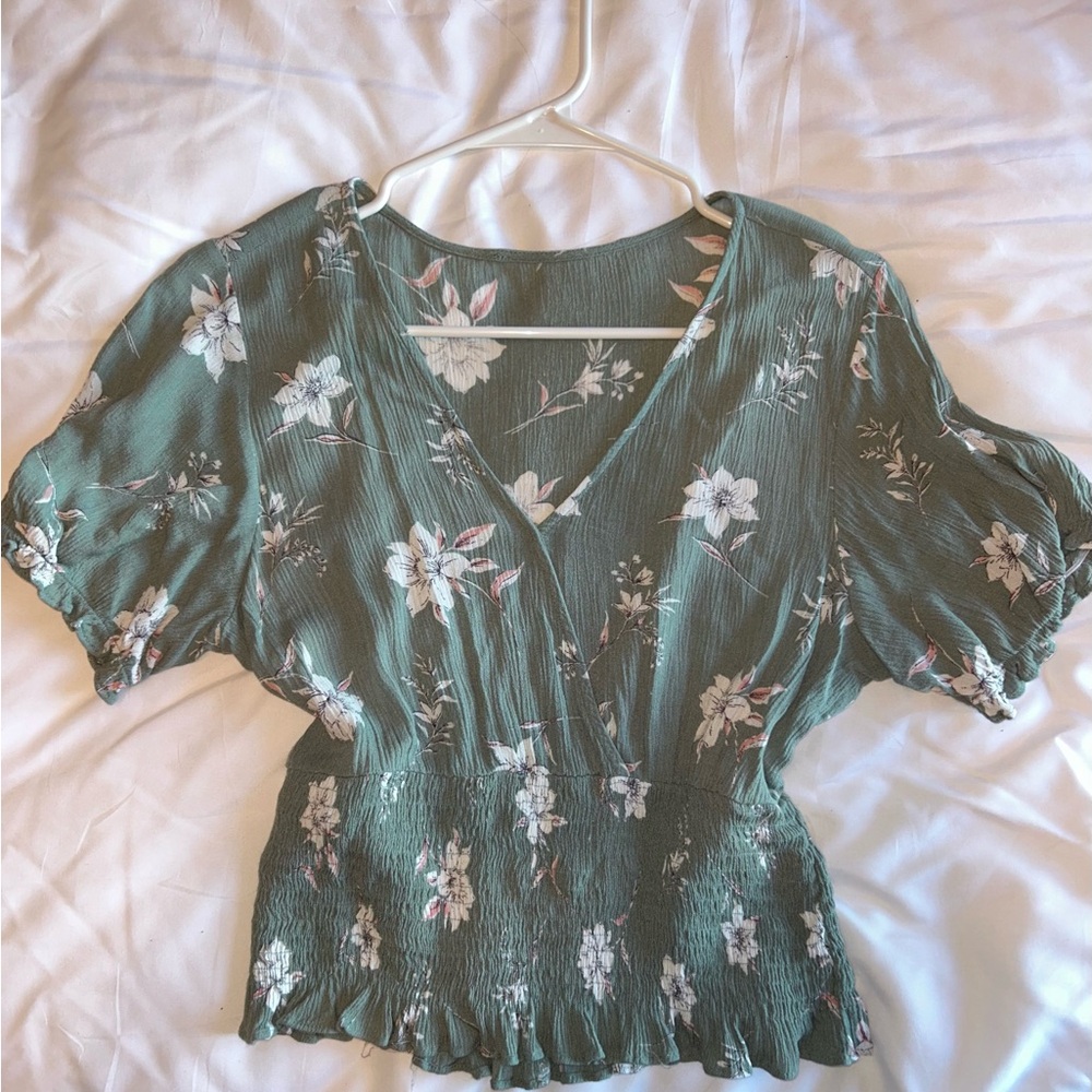 Floral Green Women's Top